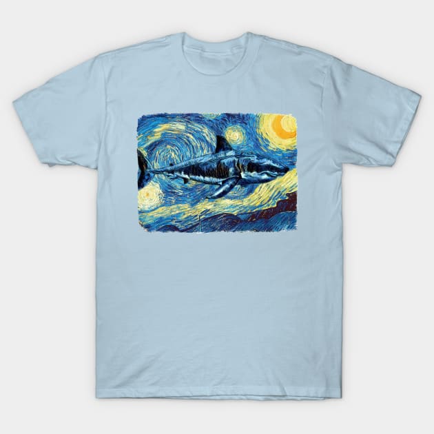 The Shark Van Gogh Style T-Shirt by todos